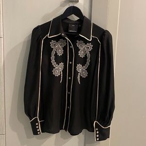 Black Western Style Shirt NWOT